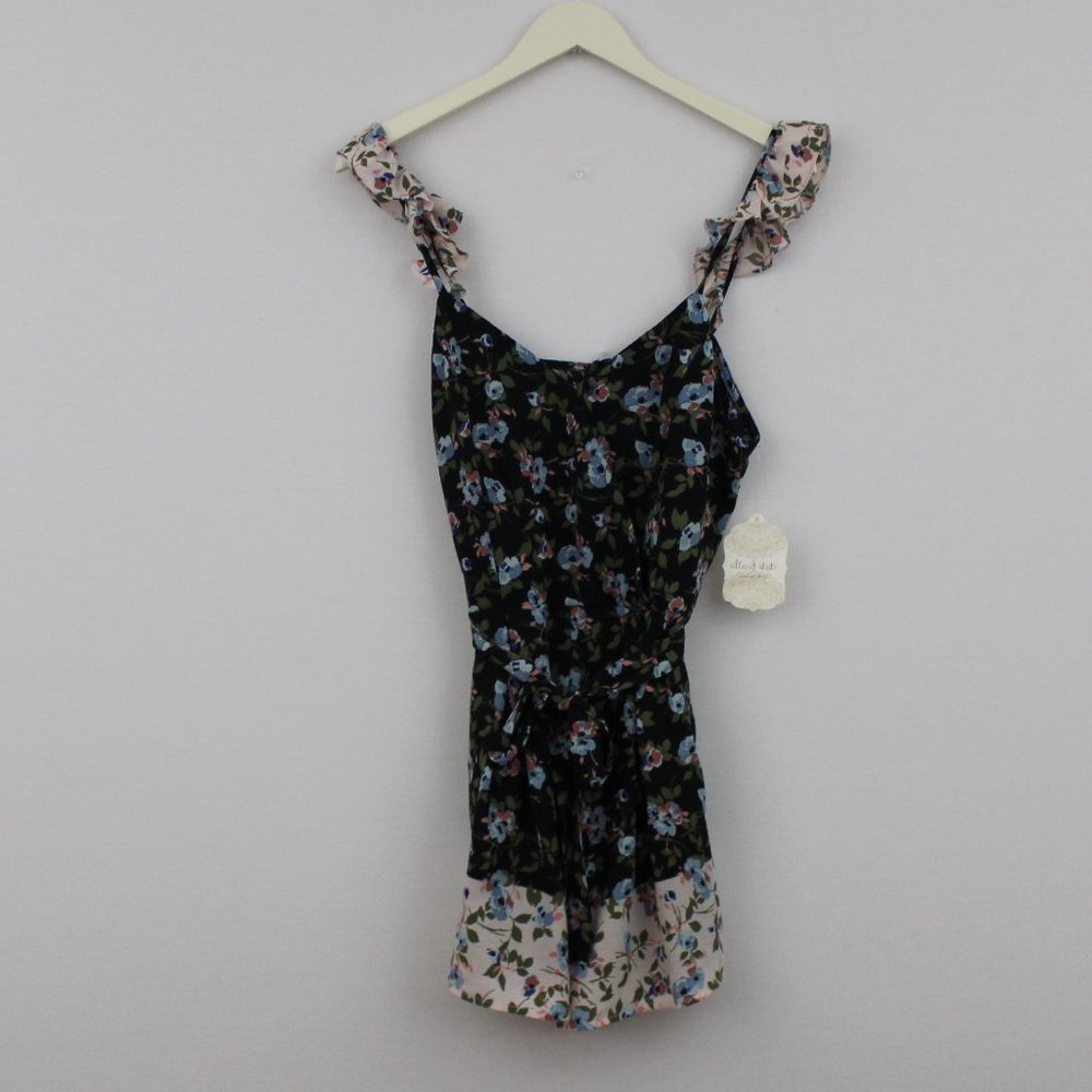 Altar'd State Floral Romper w/ Ruffle Sleeves